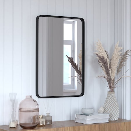 Flash Furniture Black 20" x 30" Rectangle Metal Frame Wall Mirror HFMHD-GDI-CRE8-212315-GG